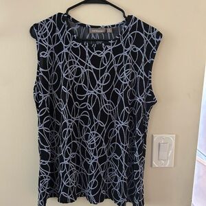 Croft & Barrow-{Size-XL}- Black and Blue Sleeveless Shirt